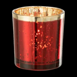 TL-Houder ROLI Glas Rood Rand Goud S