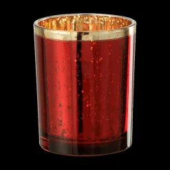 TL-Houder ROLI Glas Rood Rand Goud M