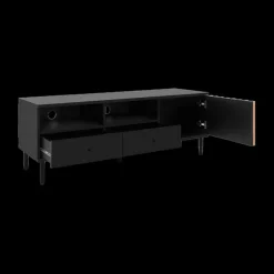 Tv-Meubel ERNESTO 2xNIS-2L-D B 138 Artisan Eik/Zwart