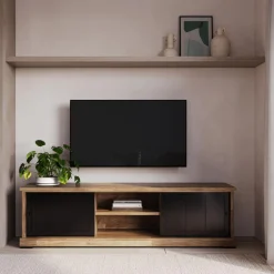 Tv-Meubel TOLUCA Old teak/Zwart B209