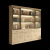 Vitrinekast CASTELLO 2 Glasdeuren / 3 Nissen B240 Lichte Eik