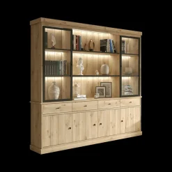 Vitrinekast CASTELLO 2 Glasdeuren / 3 Nissen B240 Lichte Eik