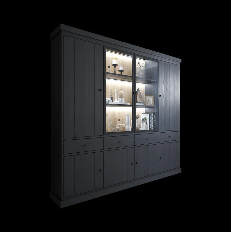 Vitrinekast CASTELLO B240 Zwarte Eik