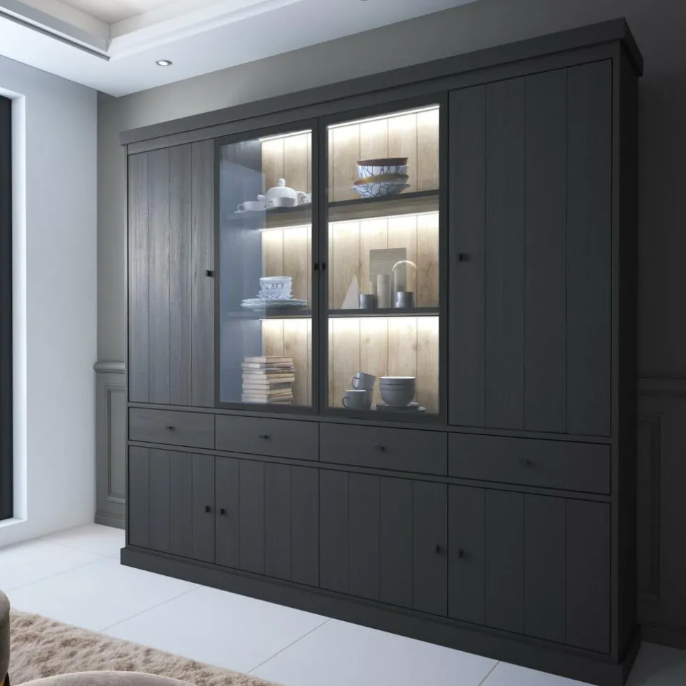 Vitrinekast CASTELLO B240 Zwarte Eik