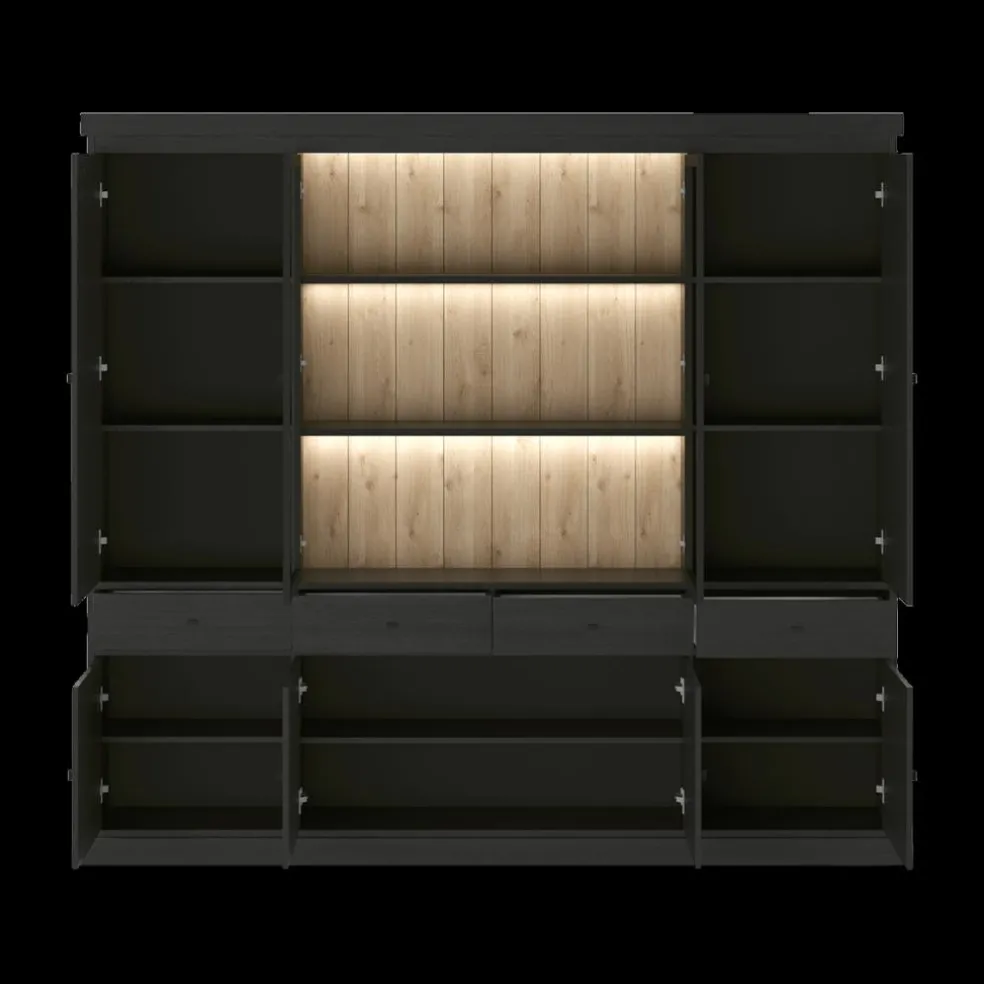 Vitrinekast CASTELLO B240 Zwarte Eik