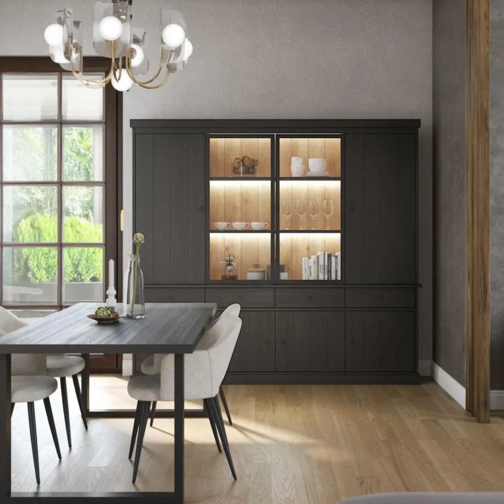 Vitrinekast CASTELLO B240 Zwarte Eik