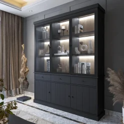 Vitrinekast CASTELLO B182 Zwarte Eik