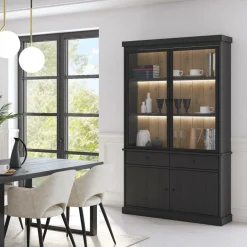 Vitrinekast CASTELLO B124 Zwarte Eik