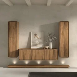 Vloerbord NESTOR Incl. LED Walnoot/Zwart B261