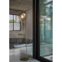 Vloerlamp RAKEL Ant. Brons/Glas Smoke
