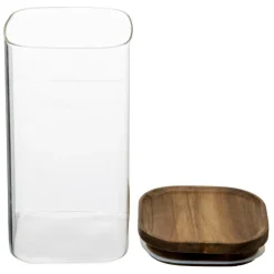 Voorraadpot AZIME Glas/Acacia 1,3l