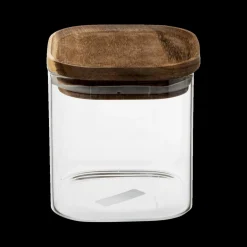 Voorraadpot AZIME Glas/Acacia 600ml