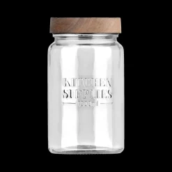 Voorraadpot DOROTA 1L Glas/Hout