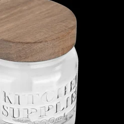 Voorraadpot DOROTA 0.5L Glas/Hout