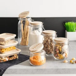 Voorraadpot HOMEMADE 2l Glas/Hout