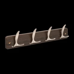 Wandkapstok HAYLIA 4 Haken Bruin/Zilver