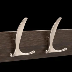 Wandkapstok HAYLIA 4 Haken Bruin/Zilver