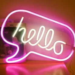Wandlamp HELLO Acryl Roze/Wit