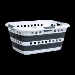 Wasmand LAUNDRIK Plooibaar Wit/Grijs