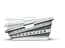 Wasmand LAUNDRIK Plooibaar Wit/Grijs