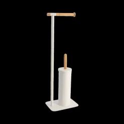 WC-borstel/Pap.Houder ATHOR Bam./Met. Wit