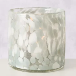 Windlicht BABLU Rnd Gls Bl/Gr