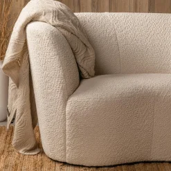 Zitbank links ANDRIS Bouclé Crème